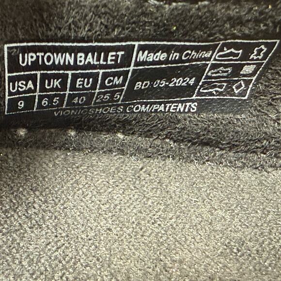 Vionic Uptown Ballet Flat Women Size 9 Black Leather Comfort Slip On Shoe - Picture 11 of 11